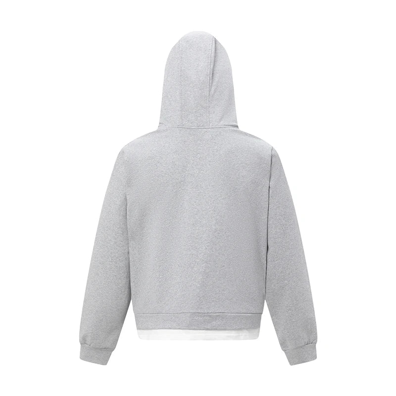 Men's Sweatshirt Spring Deconstructed Fake Two-piece Hoodies Stylish Menwear Solid Color Loose Male Clothing 9W1470