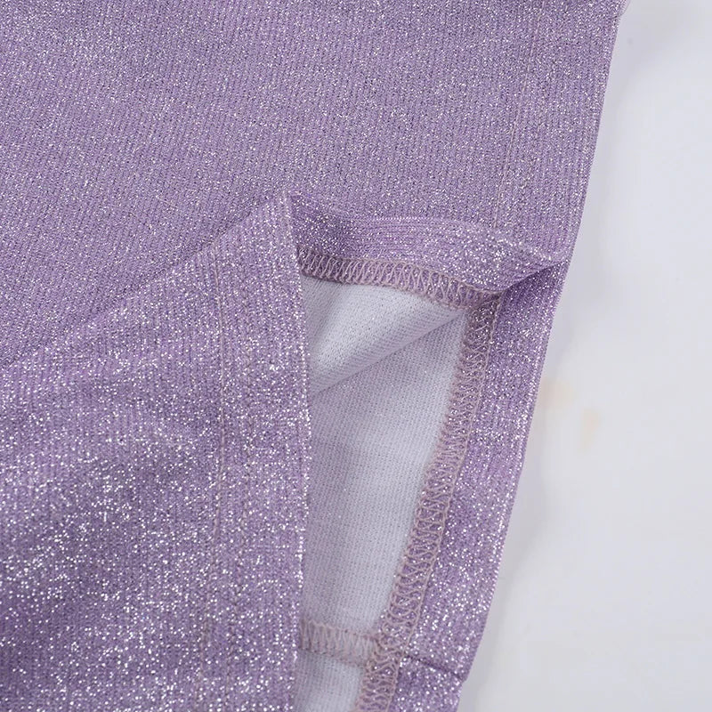 Sexy Off- Shoulder Sleeveless Sparkling Strapless Mini Dress Women Solid Fashion High Waist Birthday Party Dress New