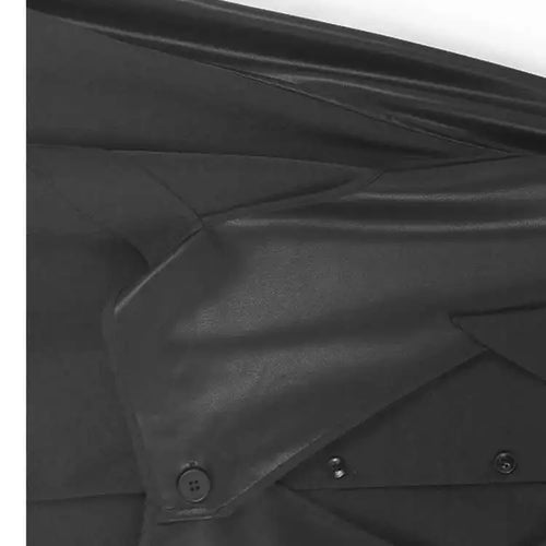 Load image into Gallery viewer, Women Black Pu Leather Vest False Two Big Size Shirt Dress New Lapel Long Sleeve Fashion Tide Spring Autumn 2025 1DH9653
