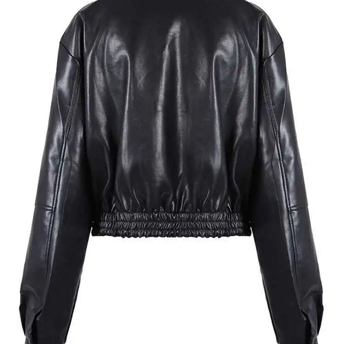 Load image into Gallery viewer, Loose Fit Green Pu Leather Big Size Casual Jacket New Lapel Long Sleeve Women Coat Fashion Tide Spring Autumn 2025 CPG0419
