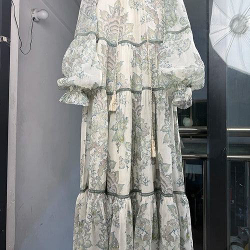 Load image into Gallery viewer, Hit Color Loose Dresses For Women O Neck Long Sleeve High Waist Temperament Long Dress Female Fashion Style Clothes
