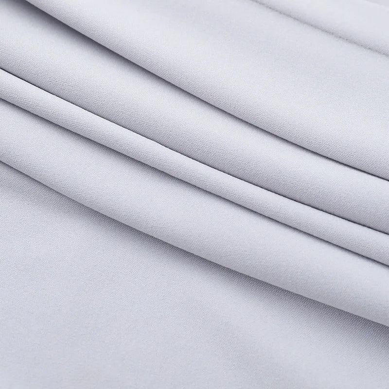 Gray Long Sleeve Sexy Mini Dress Women Solid V Neck High Waist A-line Club Party Pleated Sexy Dress Elegant Clubwear