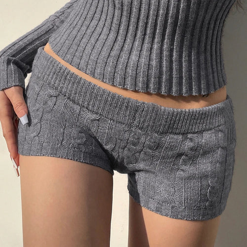 Load image into Gallery viewer, Fashion Twisted Skinny Low Waist Women Shorts Knitted Hotpants Solid Casual Basic Korean Summer Shorts Homewear 2024
