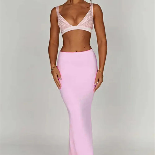 Load image into Gallery viewer, Thickened Fabric Sexy Maxi Skirt Women 2023 Autumn Winter New Solid High Waist Skinny Club Party Long Skirt Elegant
