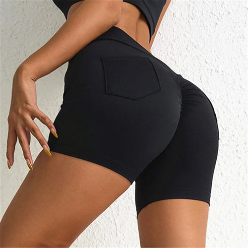 Load image into Gallery viewer, V Waist Nylon Scrunch Yoga Pant Women Sport Legging Gym Squat Proof Fitness Pant Hip Lift Workout Shorts Tights Active Wear
