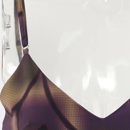 Load image into Gallery viewer, Women Purple Print Irregular Elegant Spaghetti Strap Dress New V-Neck Sleeveless Fashion Tide Spring Autumn 2025 1DJ0346
