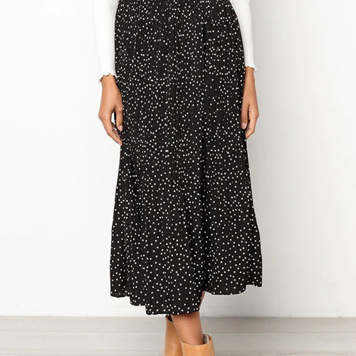 Load image into Gallery viewer, Summer Autumn Casual Chiffon Print Pockets High Waist Pleated Maxi Skirt Womens Long Skirts For Women
