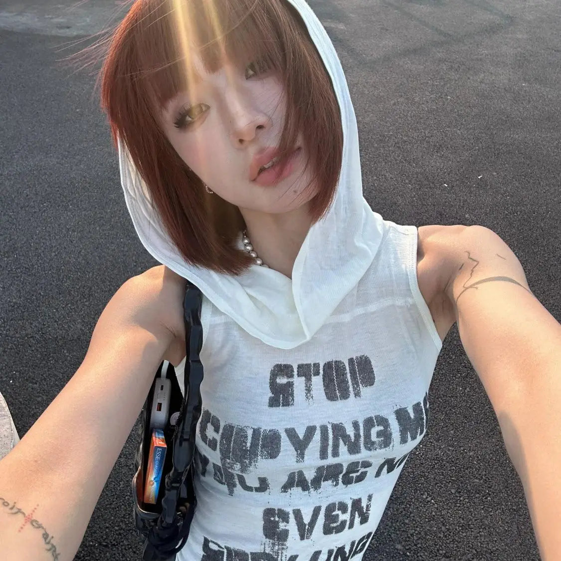 Sleeveless Tshirts for Women Y2k Tops 2024 Ropa Mujer Hooded Letter Print Tees See Through Summer Camisetas Casual Sexy T-shirts