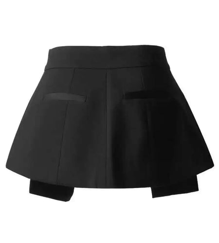 Spring Autumn High Waist Black Belt Split Joint Personality Loose Pants Women Trousers Fashion Tide JQ781