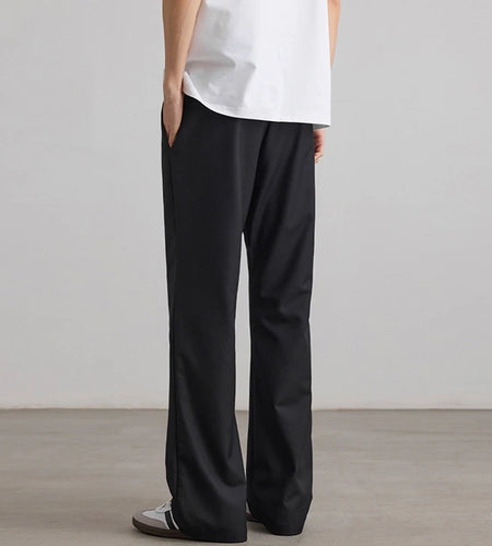 Men's Suit Pants New American Style Micro Flared Stylish Straight Wide Leg Solid Color Trendy Male Causla Trousers 9W1903