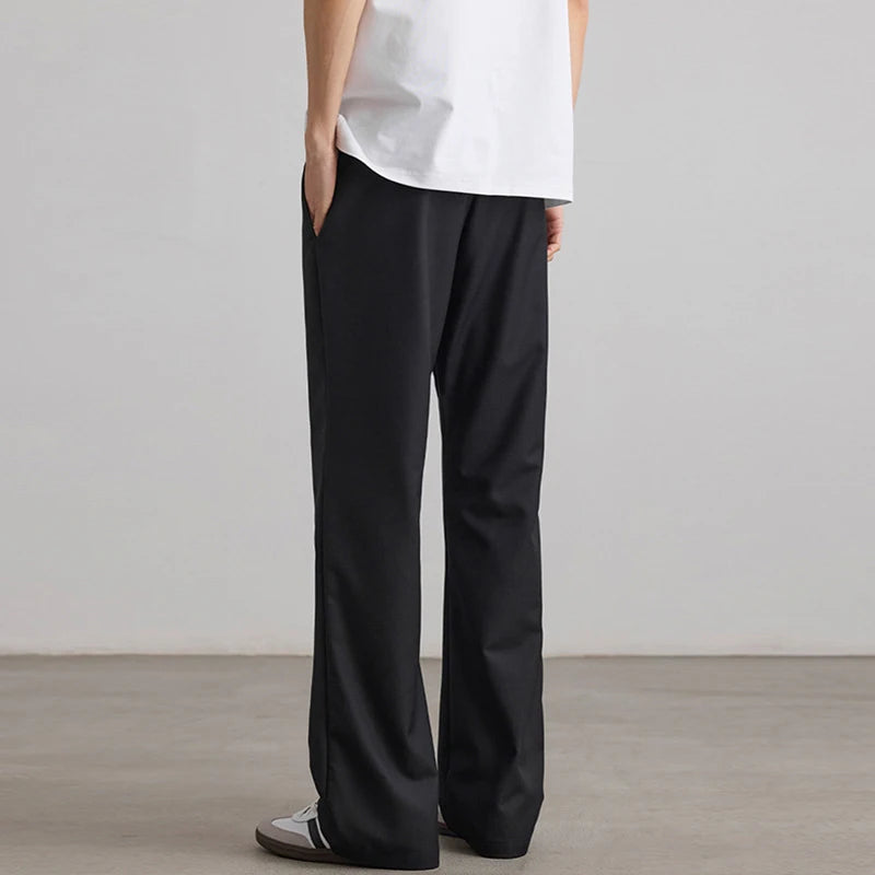 Men's Suit Pants New American Style Micro Flared Stylish Straight Wide Leg Solid Color Trendy Male Causla Trousers 9W1903