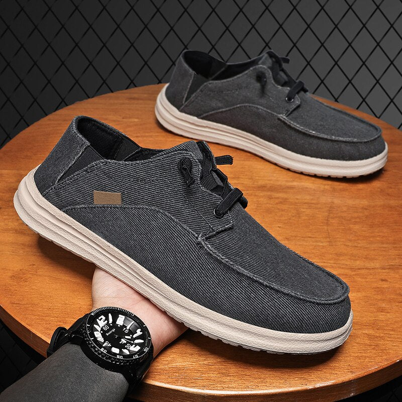 Men's Vulcanize Shoes Fashion Canvas Shoes Men Breathable Casual Flats Shoes Outdoor Male Sneakers Loafers Zapatos Hombre