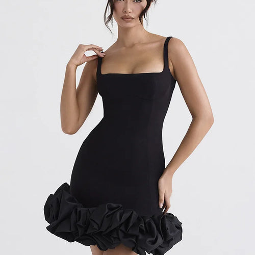 Load image into Gallery viewer, Black Elegant Sexy Mini Dress For Women Sundress New Spaghetti Strap Backless Bodycon Club Party Short Dress Vestido
