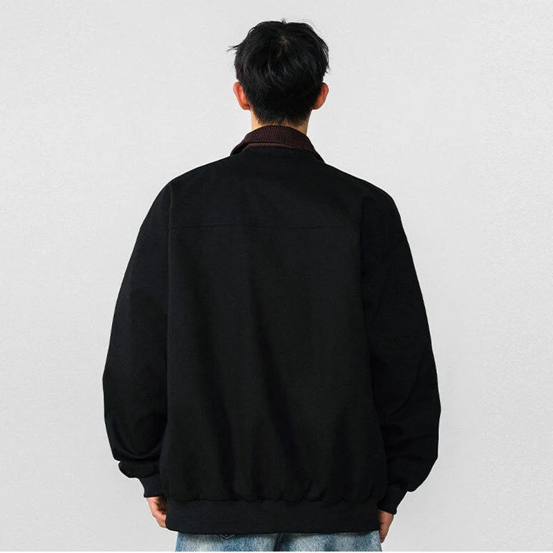 High Street Men's Jackets Spring New American Top Spliced Turn-down Collar Niche Design Multi Pockets Trendy 9W1273