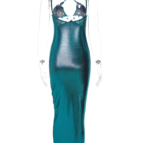 Load image into Gallery viewer, Spaghetti Strap Backless Bodycon Maxi Dress For Women Robe Off-shoulder Hollow Out Strapless Club Party Sexy Dress
