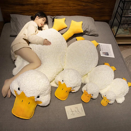 Load image into Gallery viewer, Giant Duck Plush Toy Stuffed Big Mouth White Duck lying Throw Pillow for Lover  Sleeping Cushion Pregnant Leg
