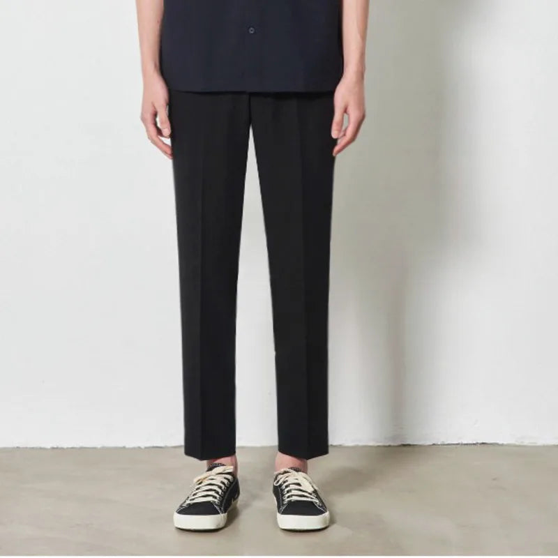 Men's Suit Pants New Spring Handsome Loose Straight Stylish Korean Fanshion Male Trousers Solid Color 2025 Trend 9W1433