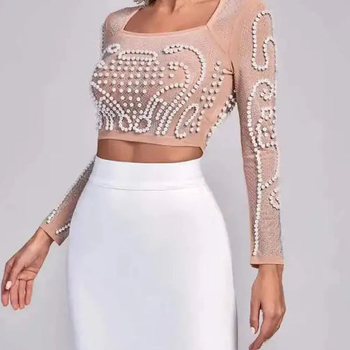 Load image into Gallery viewer, Solid Slimming Two Piece Set For Women Square Neck Long Sleeve Top High Waist Temperament Skirts Female Style New
