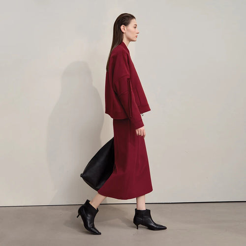 Load image into Gallery viewer, Women's Skirt 2025 Winter New Minimalist Solid Color Commuter Skirts For Woman Wool Long Versatile Clothing Female 12544047
