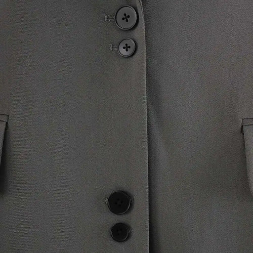 Load image into Gallery viewer, Women Gray Button Design Big Size Long Elegant Blazer New Lapel Long Sleeve Jacket Fashion Tide Spring Autumn 2025 CPDB250
