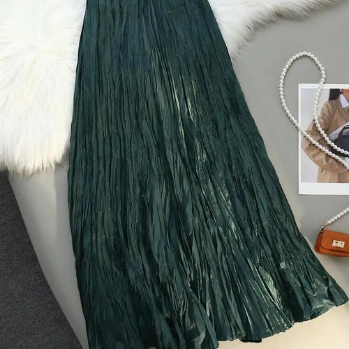 Load image into Gallery viewer, Women Elastic Waist Half Length Skirt Summer Solid Pleated Midi Vintage Sexy Club Skirts Fashion Romantic Simplicity Ladies Boho
