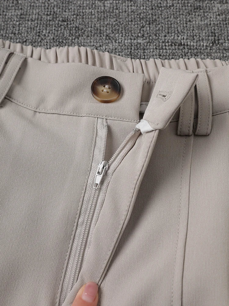 High Elastic Waist Gray Coffee Pleated Long Wide Leg Pants New Trousers Women Fashion Tide Spring Autumn 2025 7AB8772