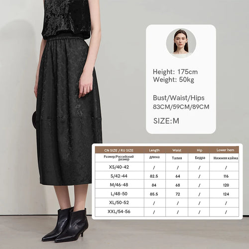 Load image into Gallery viewer, Arrival Autumn Quiet Luxury Style Women Skirts Elastic Waistband Loose Elegant Solid Lantern Dress 12523032
