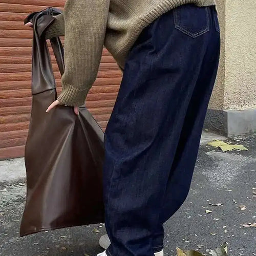 Load image into Gallery viewer, High Waist Dark Blue Denim Long Casual Wide Leg Jeans New Loose Women Trousers Fashion Tide Spring Autumn 2025 1DH1472
