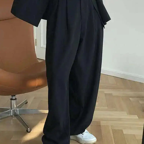 Load image into Gallery viewer, High Waist Black Pleated Casual Wide Leg Pants New Loose Fit Trousers Women Fashion Tide Spring Autumn 2025 1DF4432
