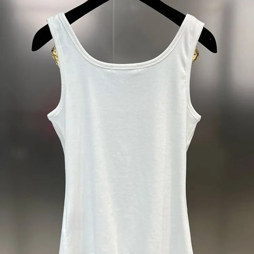Load image into Gallery viewer, Off Shoulder Solid Tank Tops For Women Square Collar Sleeveless Slim Pullover Summer Sexy Vest Female Fashion
