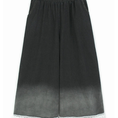 Load image into Gallery viewer, High Waist Blue Gradual Color Lace Hem Denim Wide Leg Jeans New Women Trousers Fashion Tide Spring Autumn 2025 1DJ1189
