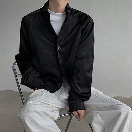 Load image into Gallery viewer, Korean New Chic Male Jacket Solid Color Stand Collar Single Breasted Jackets Elastic Hem Design Men Wear Spring 9W1341
