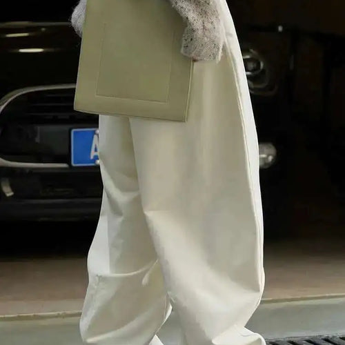 Load image into Gallery viewer, High Elastic Waist Beige Casual Long Wide Leg Pants New Loose Fit Trousers Women Fashion Tide Spring Autumn 2025 1DH2803
