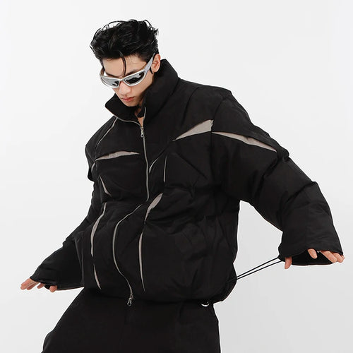 Load image into Gallery viewer, Niche Design Men Cotton Jacket Stand Collar Thickened Parka Color Matching 2024 Winter Casual Male Tops Fashion 9A6215
