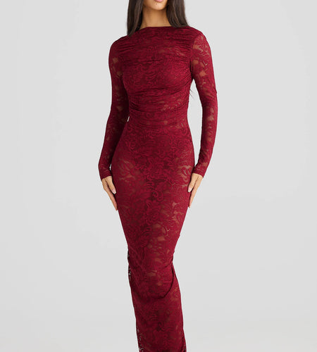 Mesh Floral Print Long Sleeve Backless Sexy See Through Draped Sexy Maxi Dress Fall Women Fashion Y2K Outfit Party Club