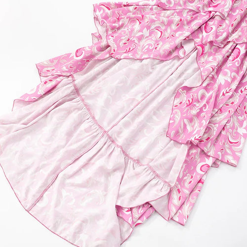 Load image into Gallery viewer, Print Halter Ruffled Sexy Maxi Dress Women Fashion V Neck Sleeveless High Waist Backless Beach Club Party Long Dress
