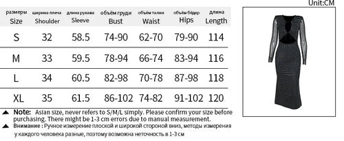 Load image into Gallery viewer, Elegant Sequin Sparkle Sexy Maxi Dress For Women Fashion Hollow Out Sheer Long Sleeve Bodycon Club Party Long Dress
