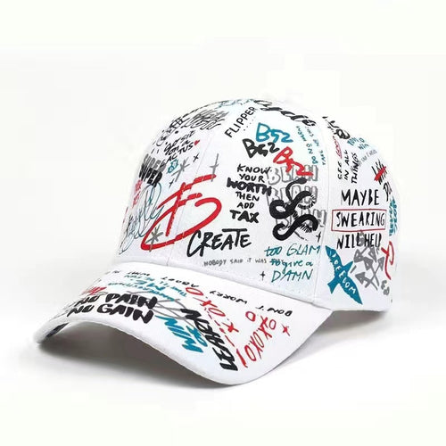 Load image into Gallery viewer, Graffiti Baseball Cap Fashion Personality Curved Summer Trendy Style Men and Women Personality Wild Cap Sun Hat
