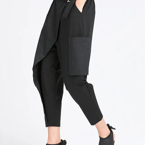 Load image into Gallery viewer, High Elastic Waist Black Irregular Split Harem Trousers New Loose Fit Pants Women Fashion Tide Spring Summer 2025 1Y487
