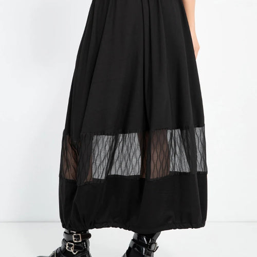 Load image into Gallery viewer, High Elastic Waist Black Mesh Perspective Casual Bud Half-body Skirt Women Fashion Tide New Spring Autumn 2025 1DJ0978
