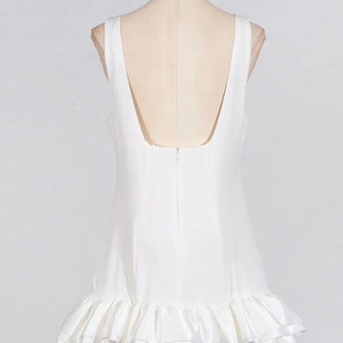 Load image into Gallery viewer, Elegant Sleeveless 2024 Summer Ruffle Tight Short Women's Fashion Sweet Splicing Sexy Backless Party Evening Dress
