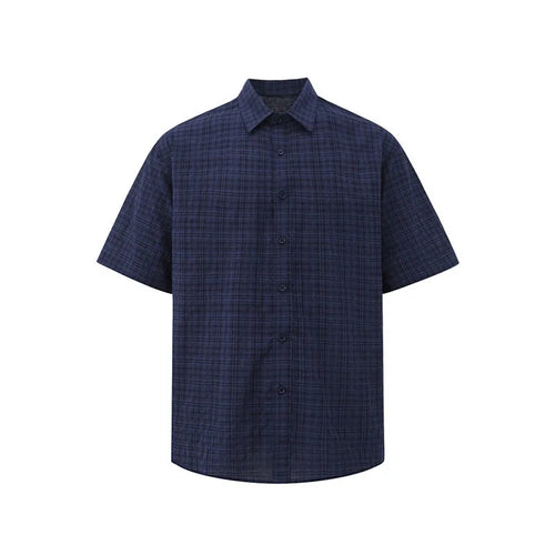 Load image into Gallery viewer, Men's Plaid Short Sleeve Shirts New Summer Single Breasted Korean Handsome Turn-down Collar Trendy Male Clothing 9W1633
