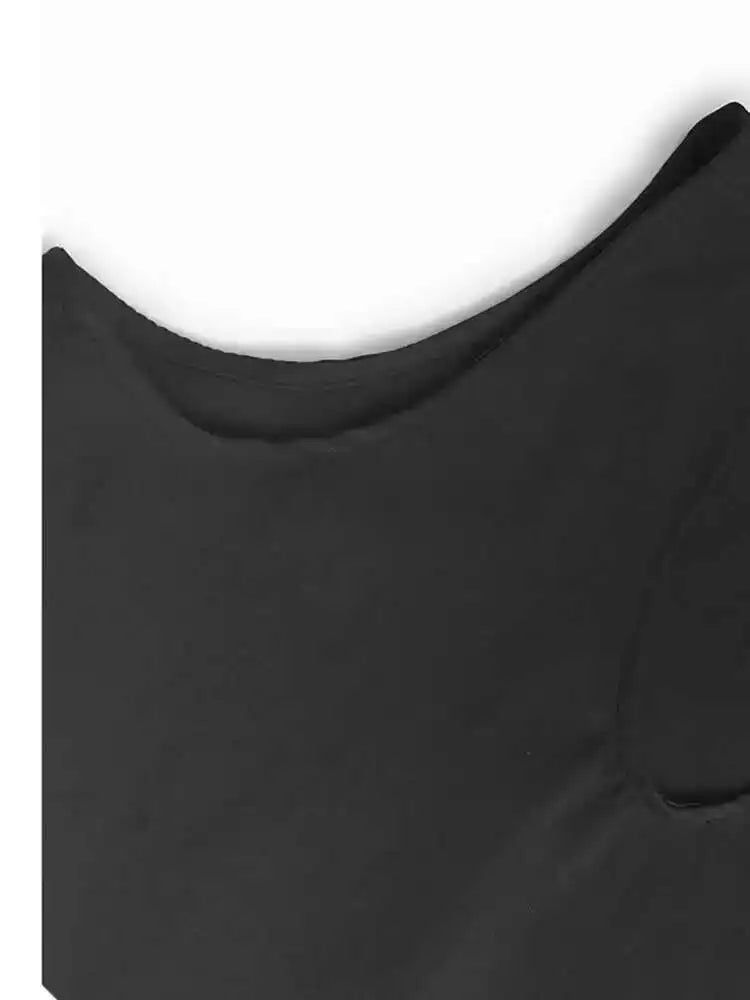 Women Black Pleated Hem Elegant Big Size Midi Vest Dress New V-Neck Sleeveless Fashion Tide Spring Autumn 2025 1DH9964