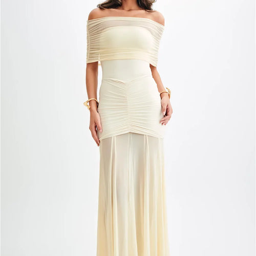 Load image into Gallery viewer, Mesh Strapless Off-shoulder Sexy Ruffled Mini Dress For Women Fashion Backless High Waist Female Ruched Party Dress
