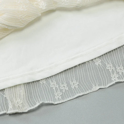 Load image into Gallery viewer, See Through Lace Halter Sexy Mini Dress Women Robe Halter Deep V Neck Backless Draped Ruffled Club Party Beach Dress
