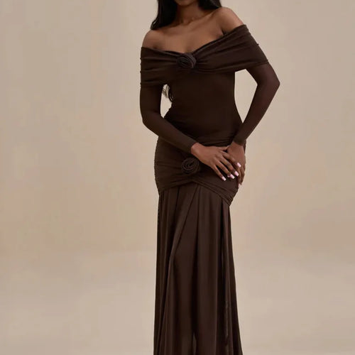 Load image into Gallery viewer, Elegant Mesh Patchwork Long Sleeve One Shoulder Bodycon Party Evening Dress Women Sexy Backless Slim New 2025 Vestido
