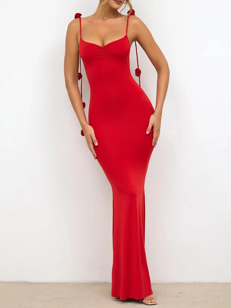 Spliced Appliques Solid Sexy Dresses For Women Square Collar Sleeveless High Waist Backless Temperament Bodycon Dress Female