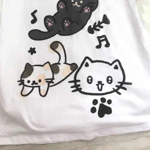 Load image into Gallery viewer, Japanese Women Off Shoulder Graphic T Shirts Y2k Kawaii Cute Cartoon Print T-shirt Top Summer Aesthetic Grunge Fairy Tees
