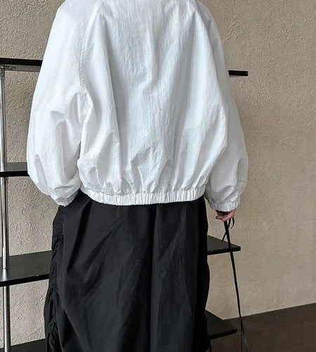 Wine Red Pocket Big Size Casual Thin Jacket New Lapel Long Sleeve Women Coat Fashion Tide Spring Autumn 2025 1DH7292