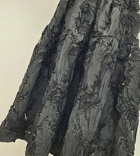 High Elastic Waist Black Pleated Shaped A-line Elegant Half-body Skirt Women Fashion Tide New Spring Autumn 2025 1DH8548